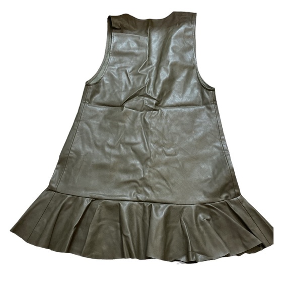 Zara Army Green Faux Leather Jumper Dress - Picture 5 of 5